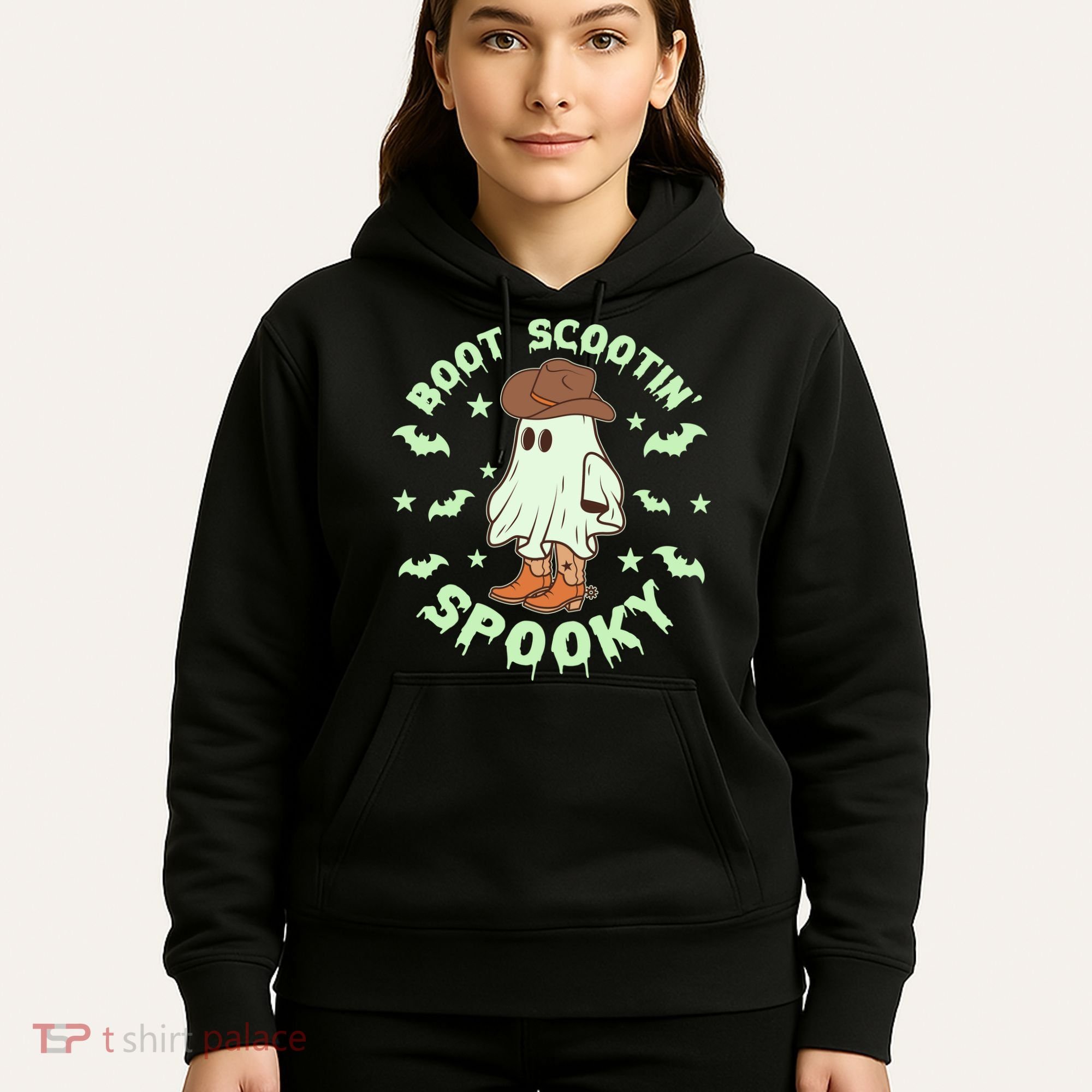 Funny Halloween Boot Scootin Spooky Cowboy Ghost Hoodie