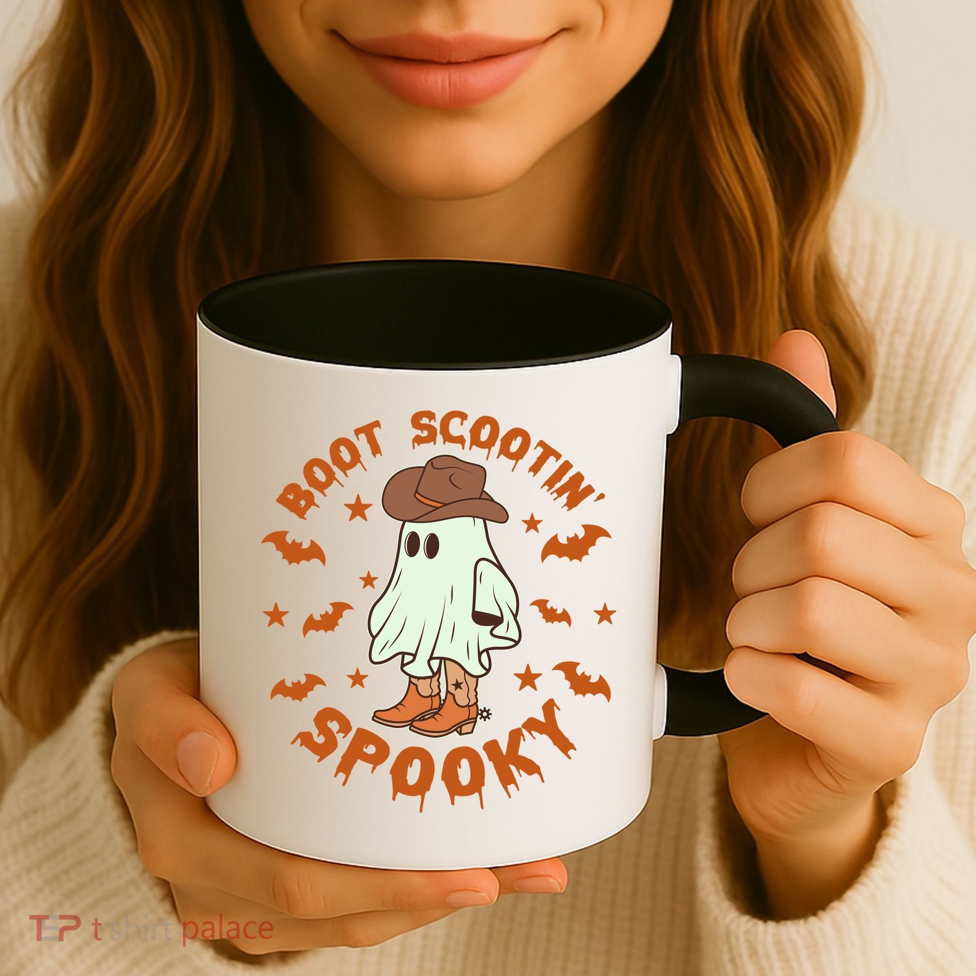 Funny Halloween Boot Scootin Spooky Cowboy Ghost Coffee Mug