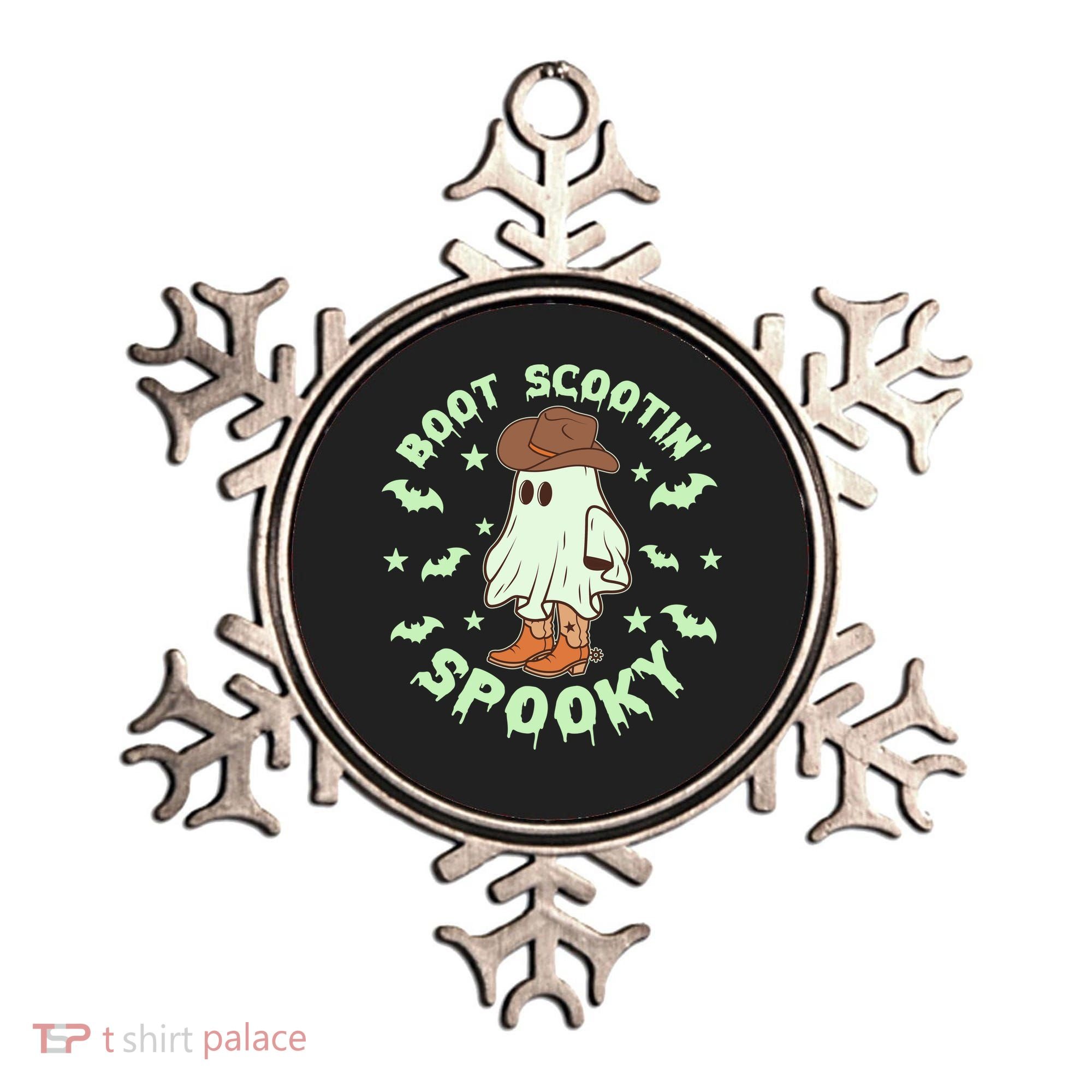 Funny Halloween Boot Scootin Spooky Cowboy Ghost Ornament
