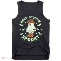 Funny Halloween Boot Scootin Spooky Cowboy Ghost Tank Top thumb 0