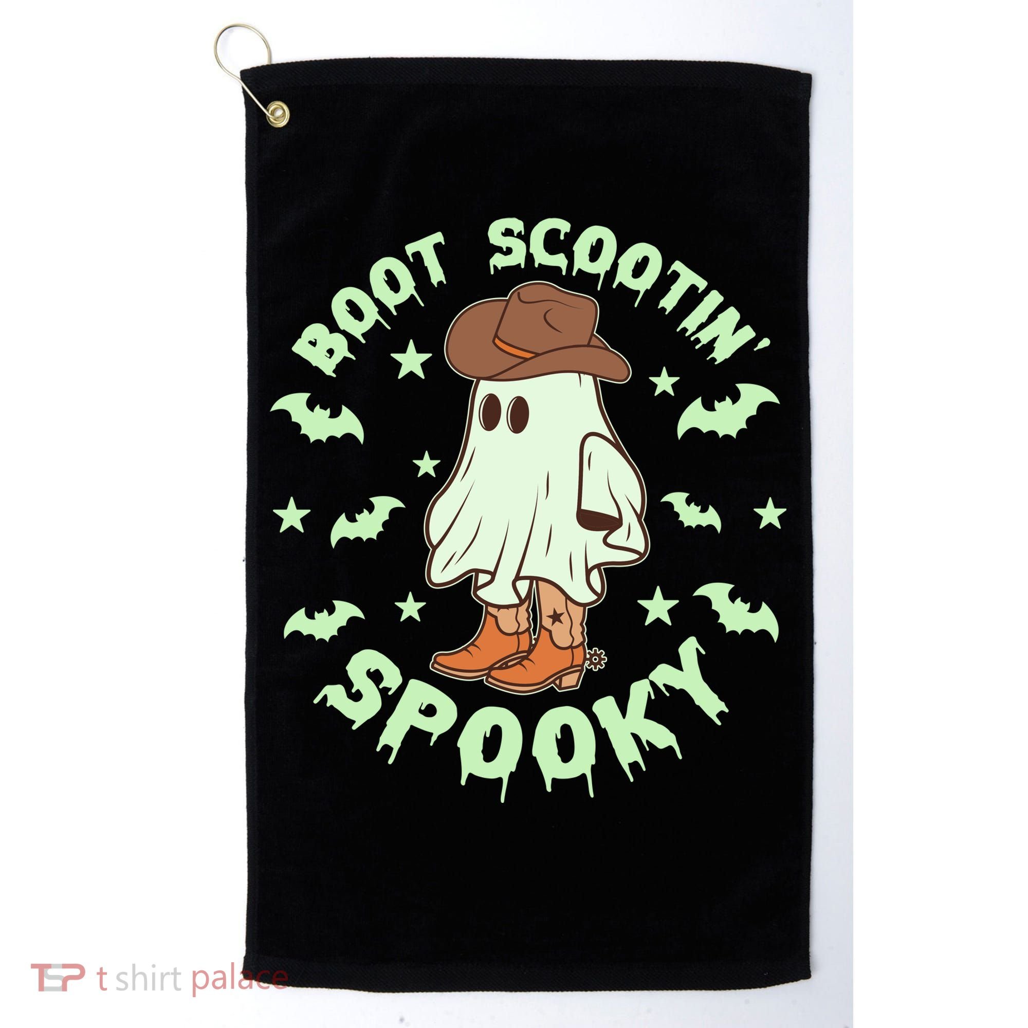 Funny Halloween Boot Scootin Spooky Cowboy Ghost Golf Towel