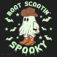Funny Halloween Boot Scootin Spooky Cowboy Ghost Golf Towel thumb 3