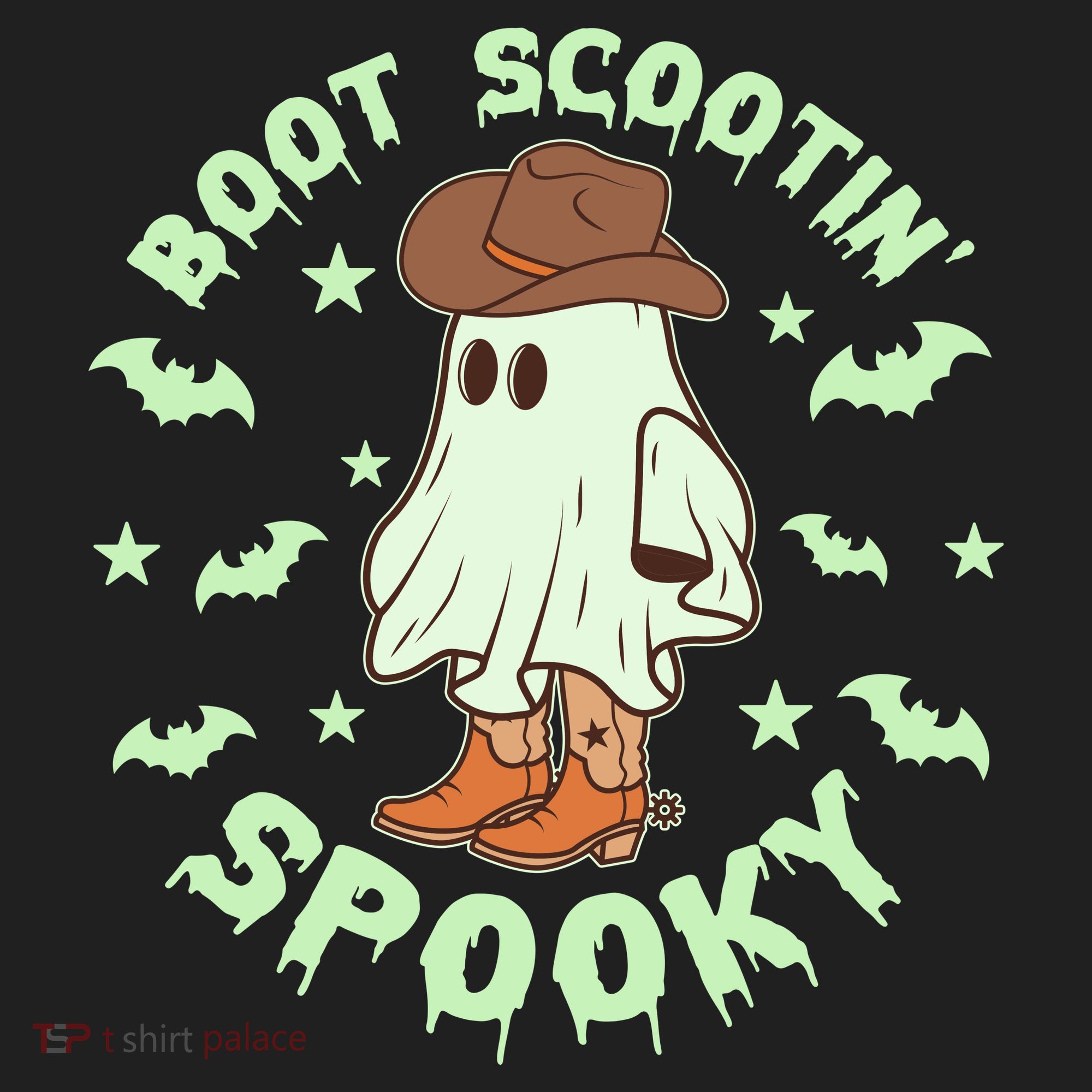 Funny Halloween Boot Scootin Spooky Cowboy Ghost Golf Towel