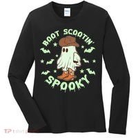 Funny Halloween Boot Scootin Spooky Cowboy Ghost Women's Long Sleeve Shirt thumb 0