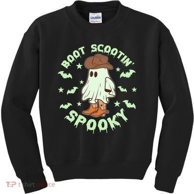 Funny Halloween Boot Scootin Spooky Cowboy Ghost Kids Sweatshirt