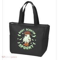 Funny Halloween Boot Scootin Spooky Cowboy Ghost Tote Bag thumb 3