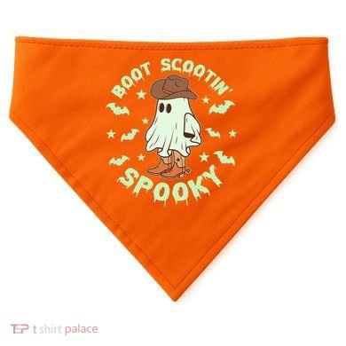 Funny Halloween Boot Scootin Spooky Cowboy Ghost USA-Made Doggie Bandana