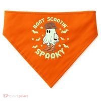 Funny Halloween Boot Scootin Spooky Cowboy Ghost USA-Made Doggie Bandana thumb 0