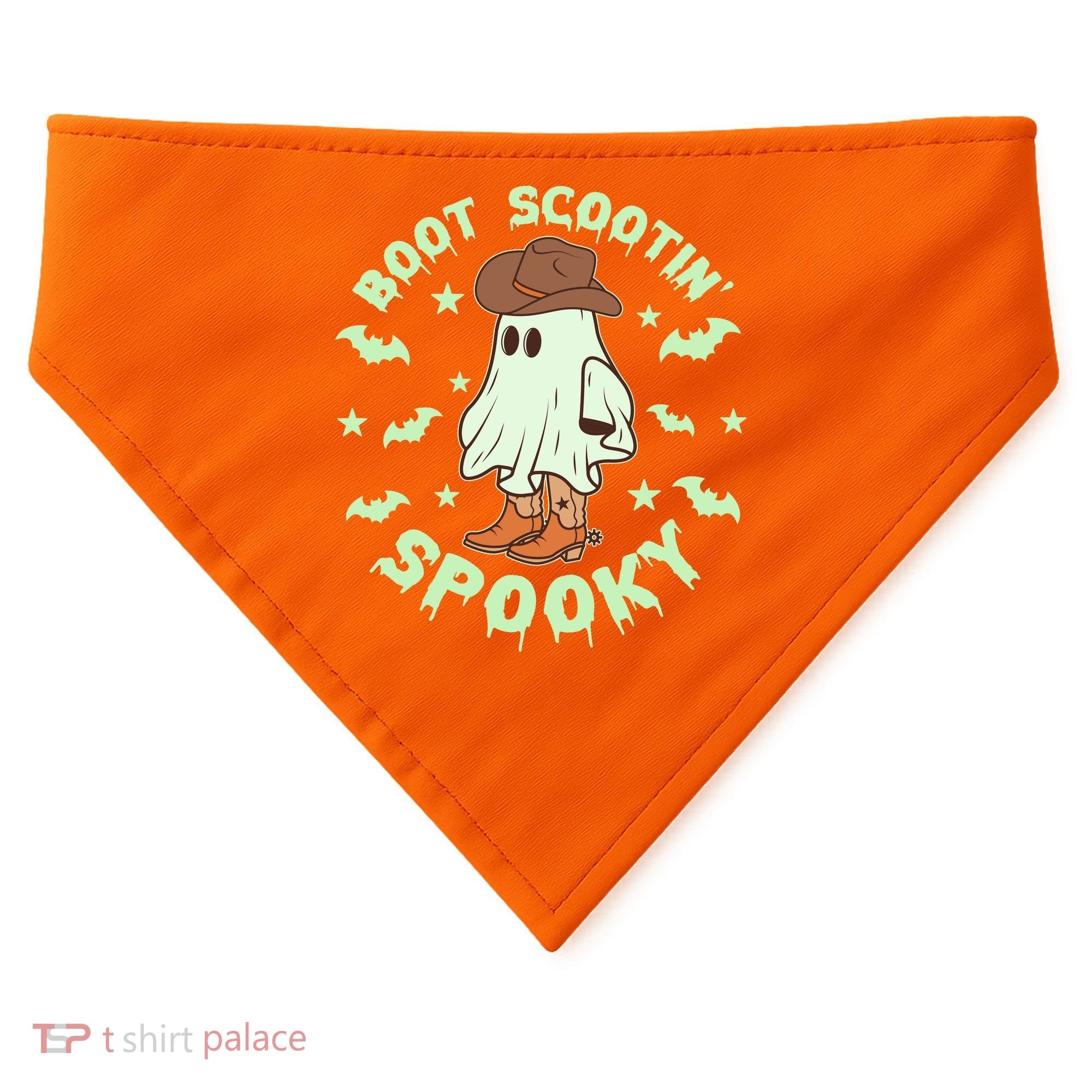 Funny Halloween Boot Scootin Spooky Cowboy Ghost USA-Made Doggie Bandana