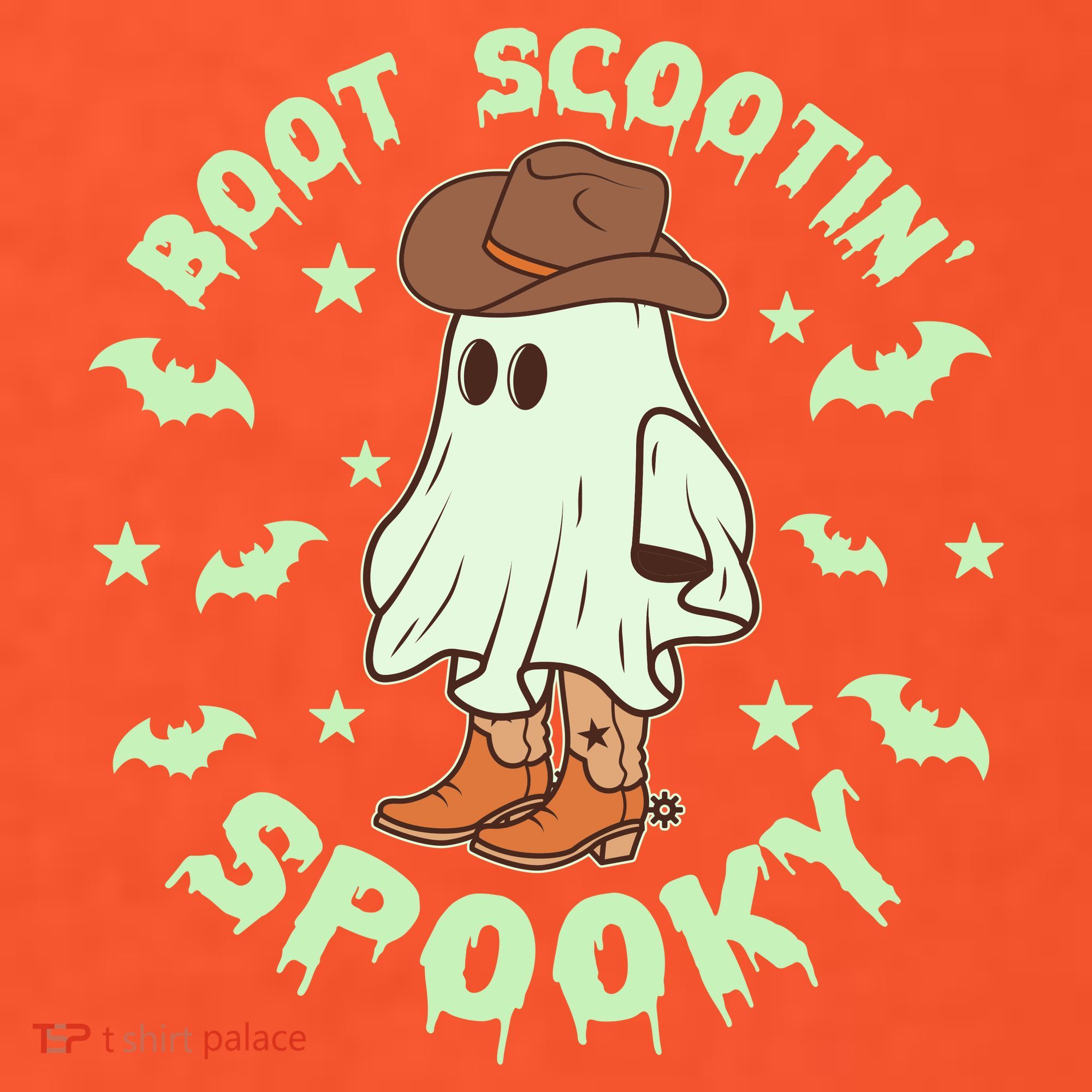 Funny Halloween Boot Scootin Spooky Cowboy Ghost Long Sleeve Shirt