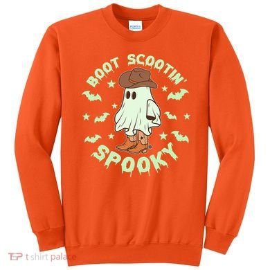 Funny Halloween Boot Scootin Spooky Cowboy Ghost Sweatshirt