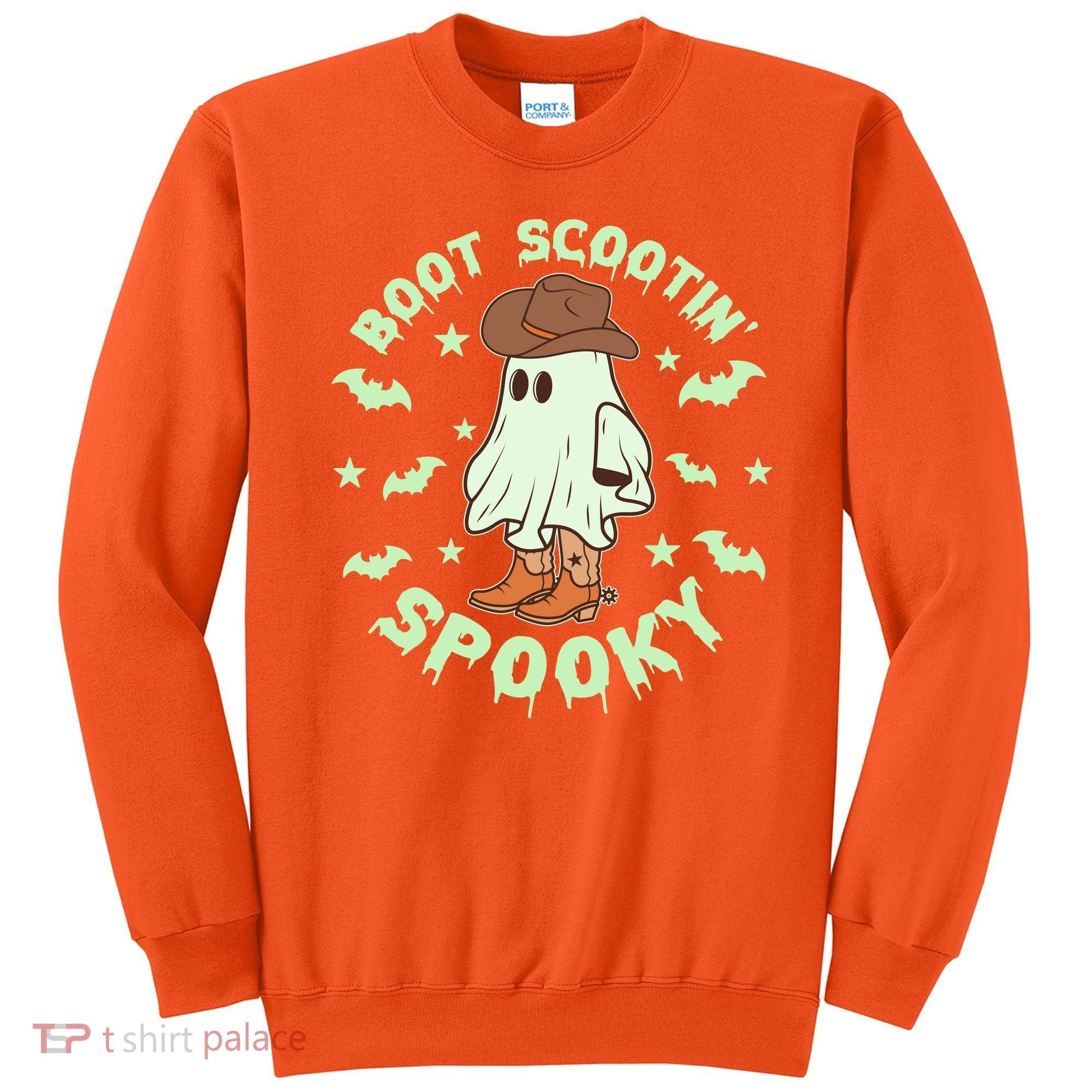Funny Halloween Boot Scootin Spooky Cowboy Ghost Sweatshirt