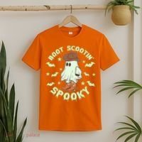 Funny Halloween Boot Scootin Spooky Cowboy Ghost T-Shirt thumb 2