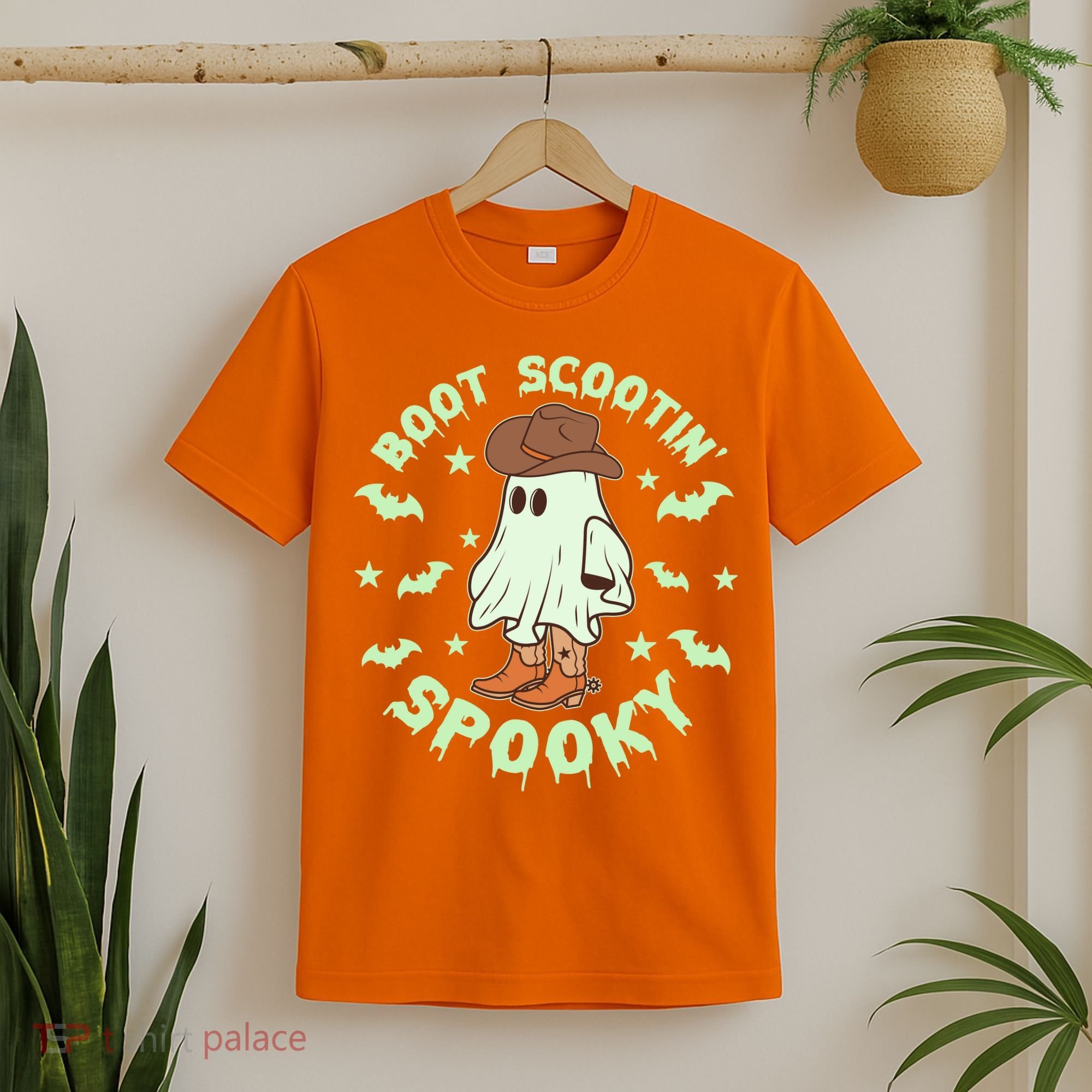 Funny Halloween Boot Scootin Spooky Cowboy Ghost T-Shirt