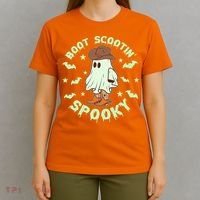 Funny Halloween Boot Scootin Spooky Cowboy Ghost T-Shirt thumb 4
