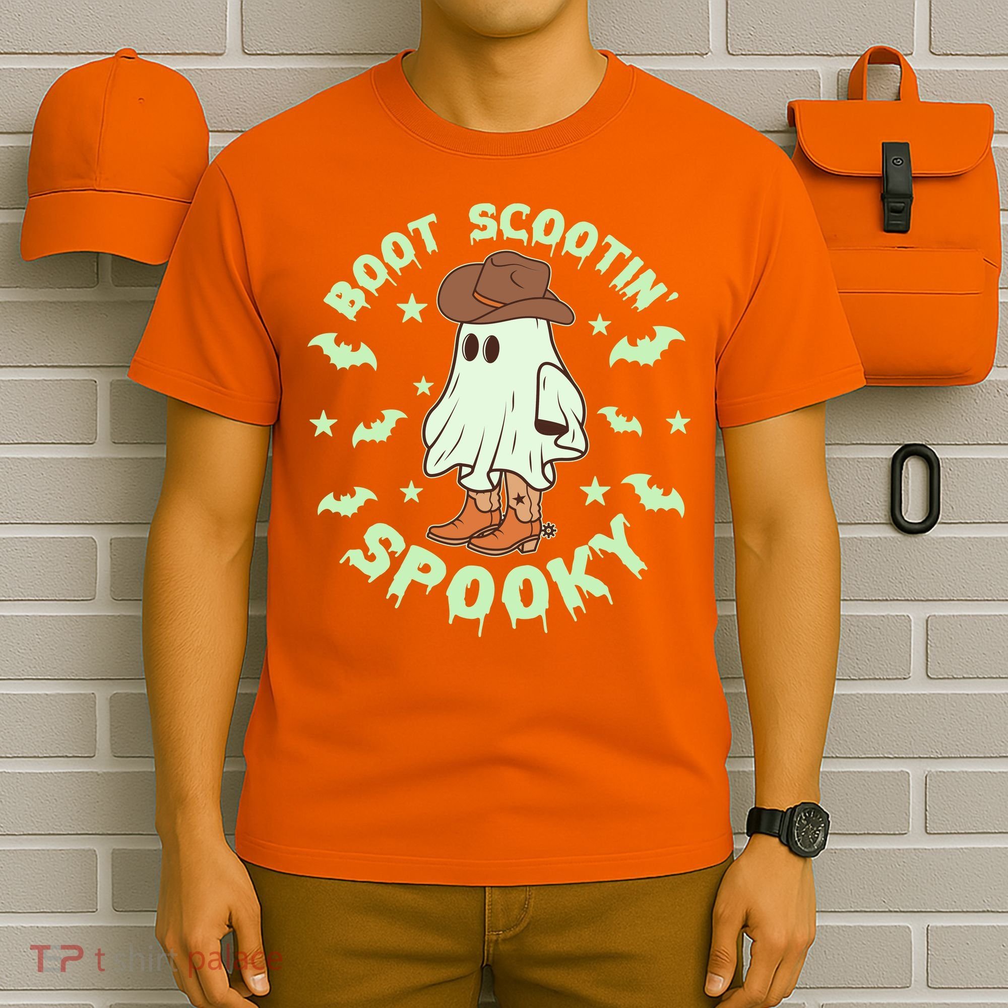 Funny Halloween Boot Scootin Spooky Cowboy Ghost T-Shirt