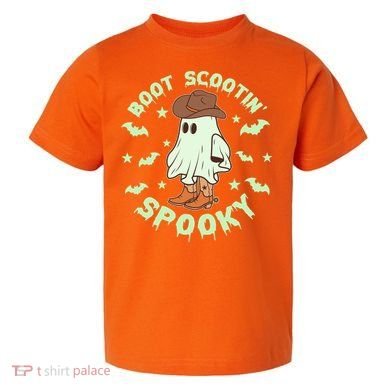 Funny Halloween Boot Scootin Spooky Cowboy Ghost Toddler T-Shirt