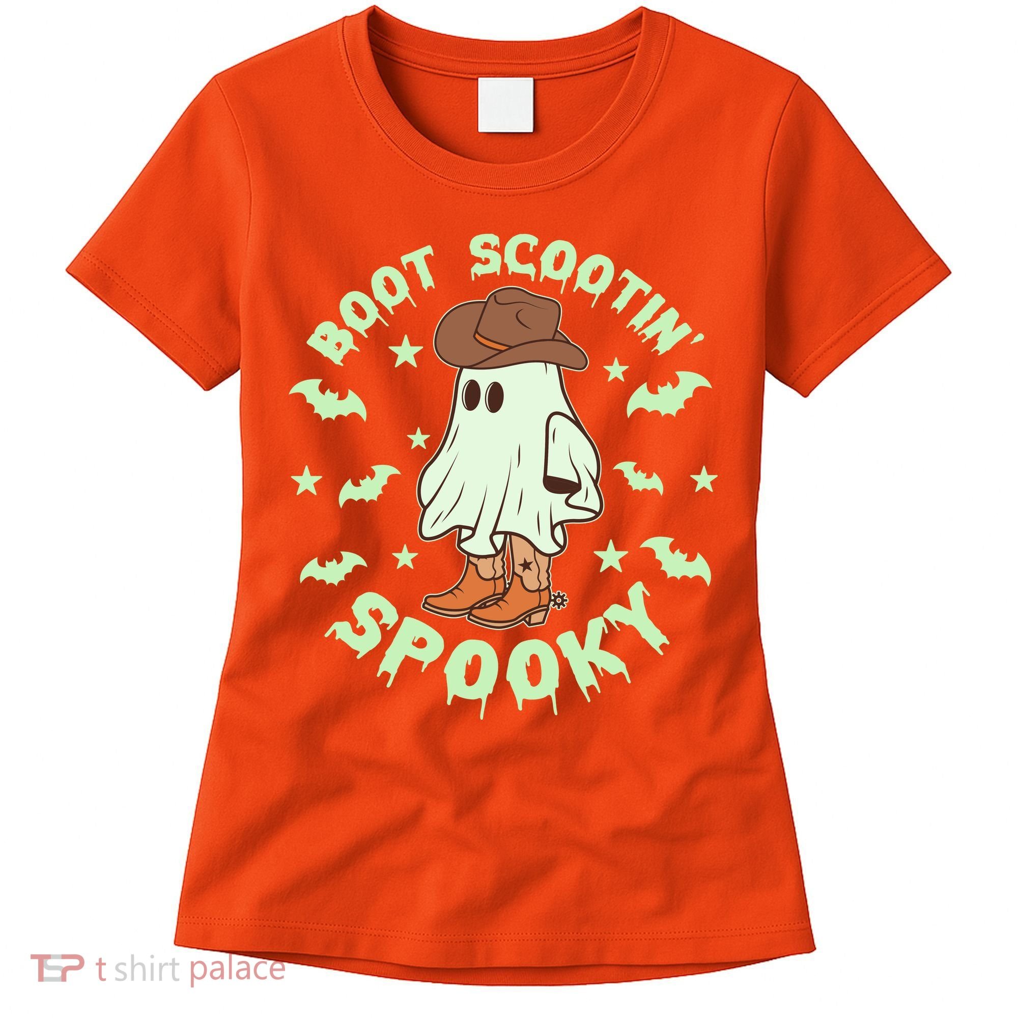 Funny Halloween Boot Scootin Spooky Cowboy Ghost Women's T-Shirt