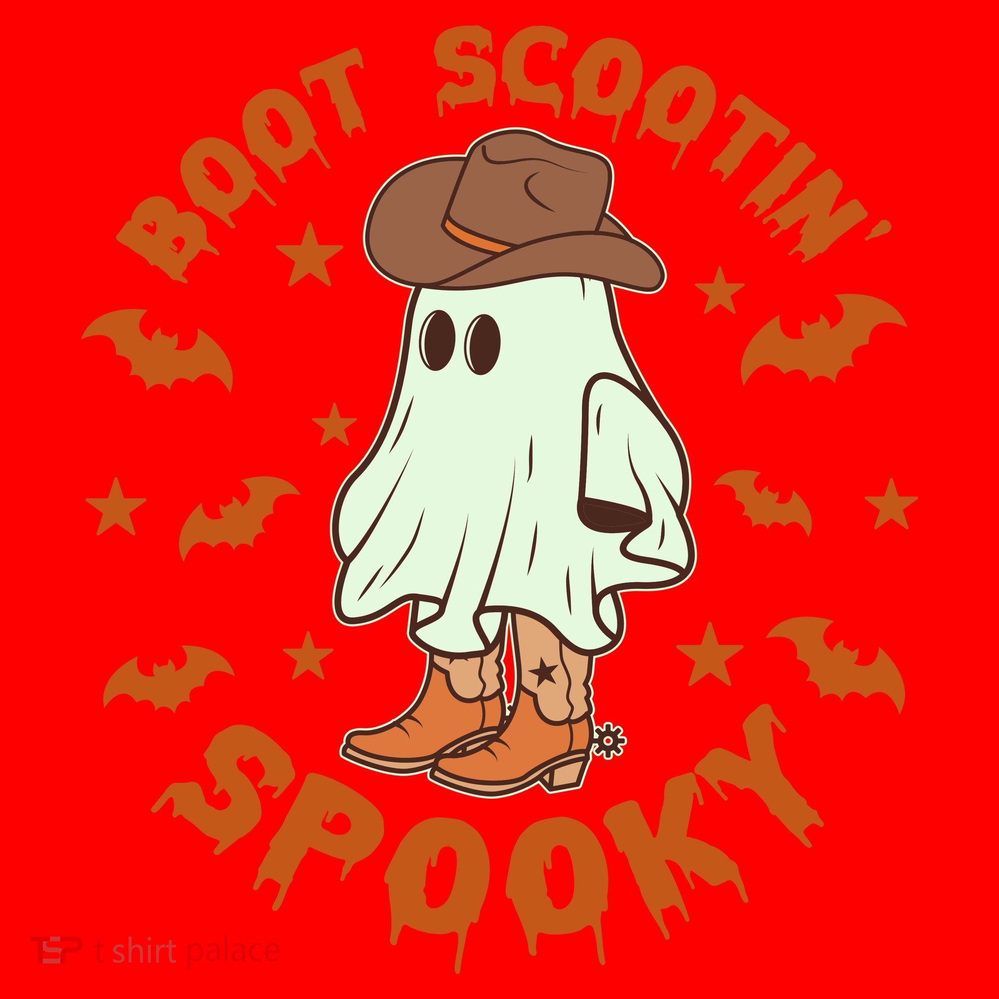 Funny Halloween Boot Scootin Spooky Cowboy Ghost Santa Hat