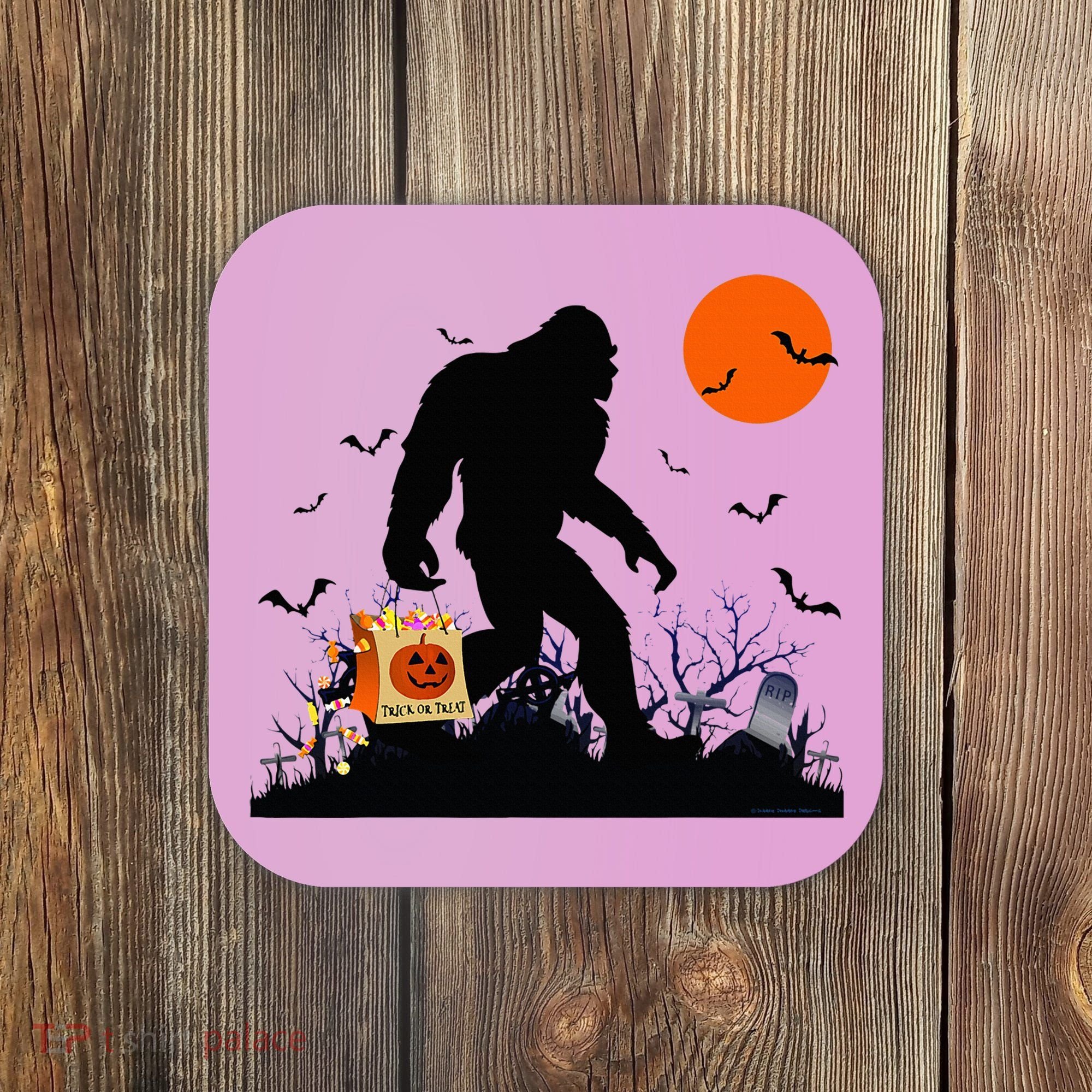 Funny Halloween Bigfoot Trick or Treating Bigfoot Coaster
