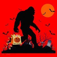 Funny Halloween Bigfoot Trick or Treating Bigfoot Santa Hat thumb 1