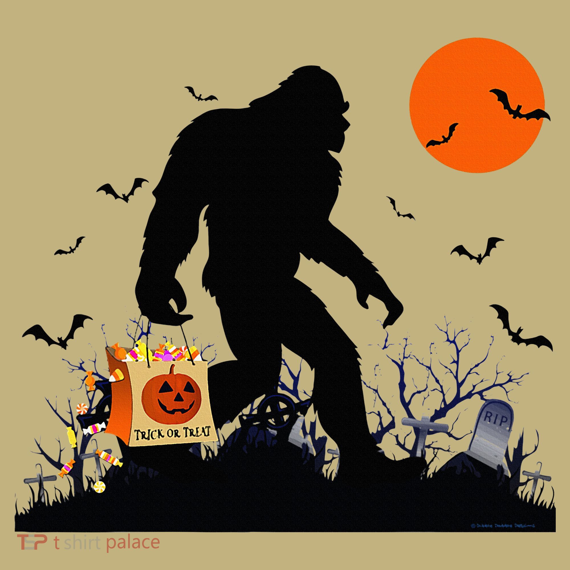 Funny Halloween Bigfoot Trick or Treating Bigfoot Long Sleeve Shirt