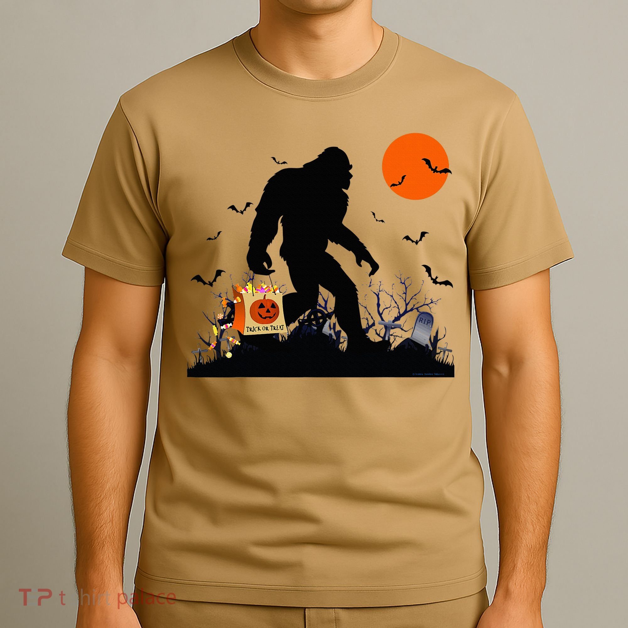 Funny Halloween Bigfoot Trick or Treating Bigfoot T-Shirt