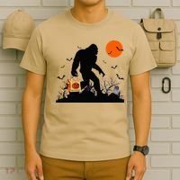 Funny Halloween Bigfoot Trick or Treating Bigfoot T-Shirt thumb 6