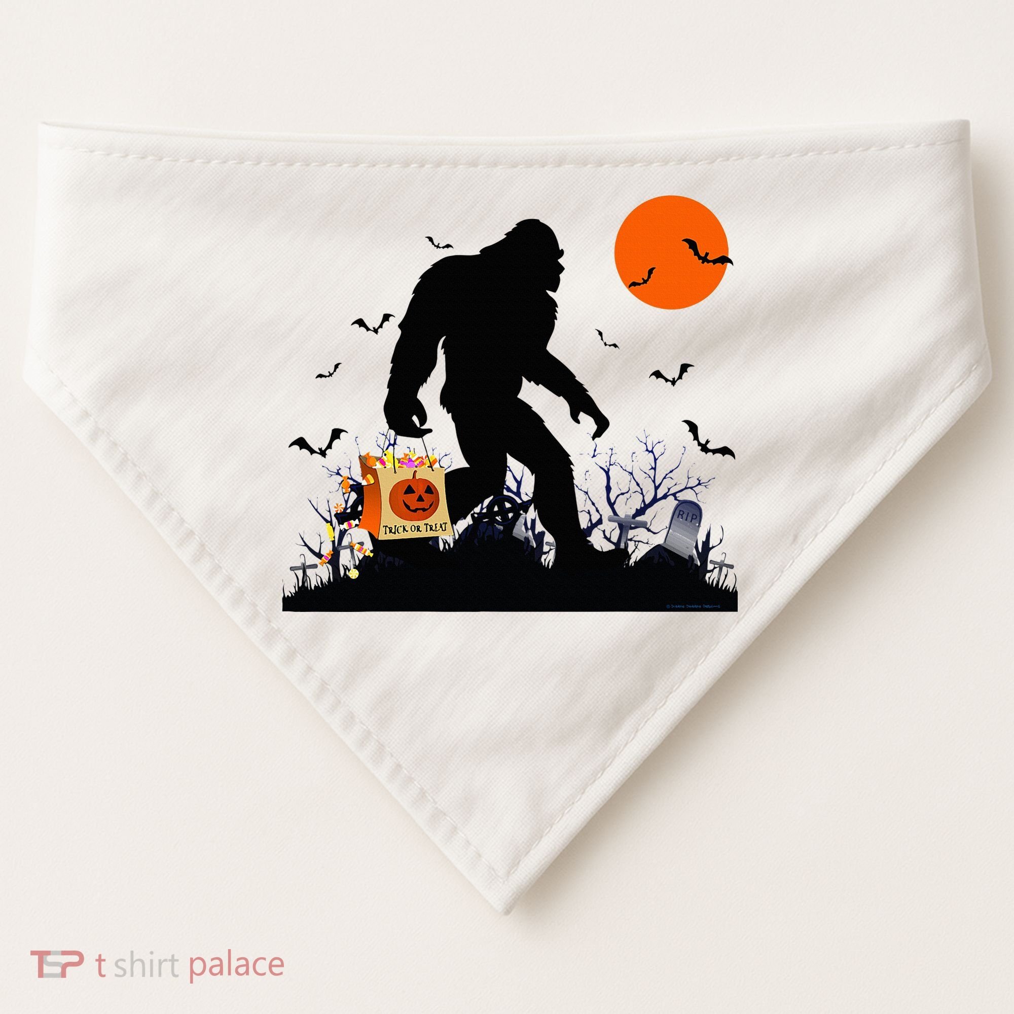 Funny Halloween Bigfoot Trick or Treating Bigfoot USA-Made Doggie Bandana
