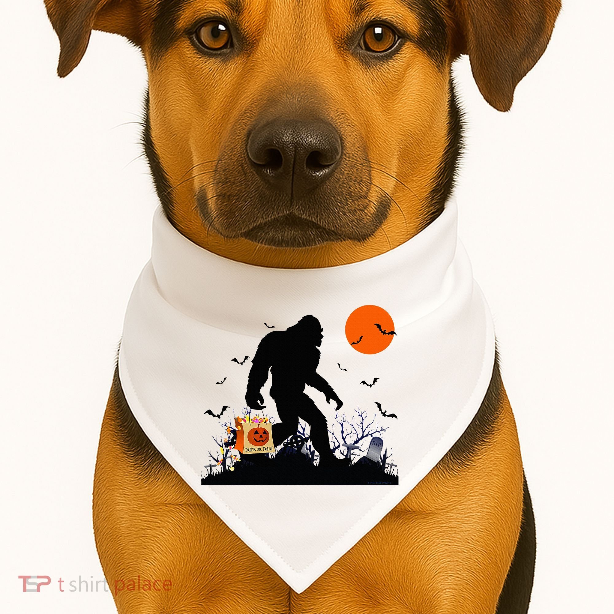 Funny Halloween Bigfoot Trick or Treating Bigfoot USA-Made Doggie Bandana