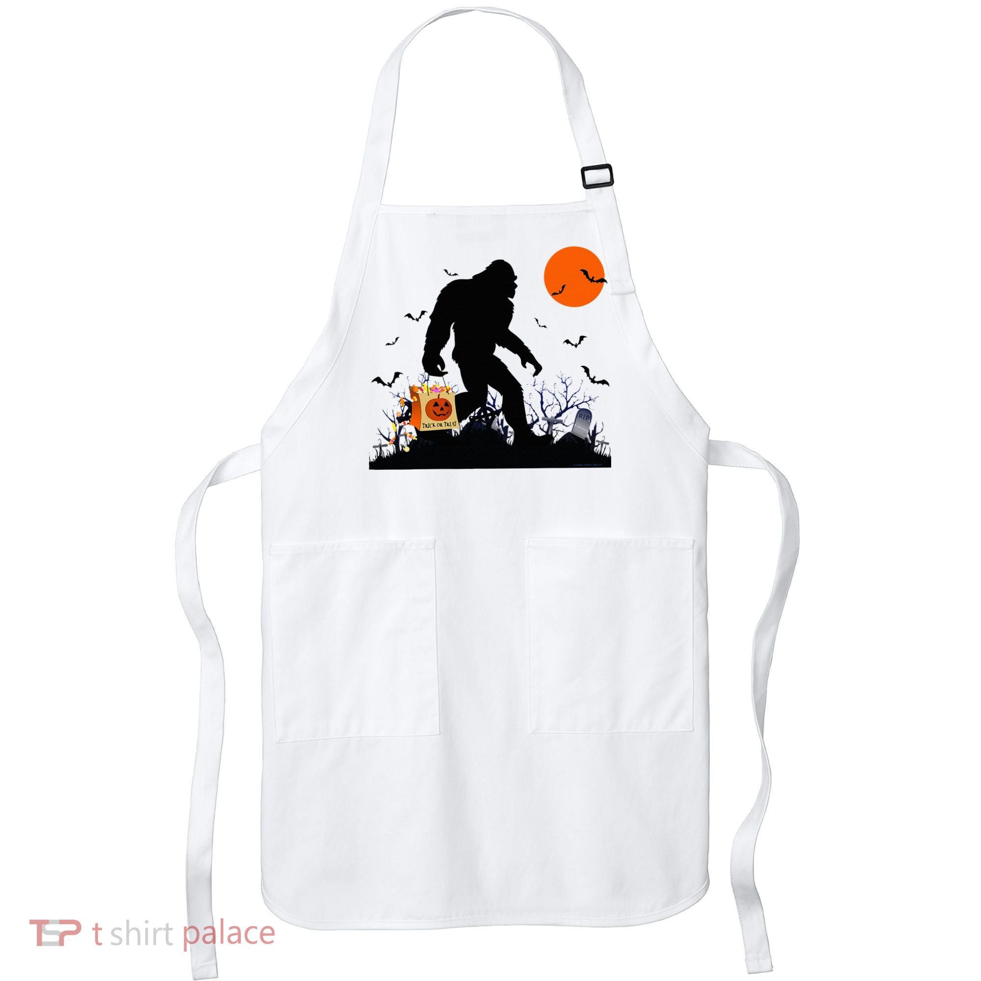 Funny Halloween Bigfoot Trick or Treating Bigfoot Apron