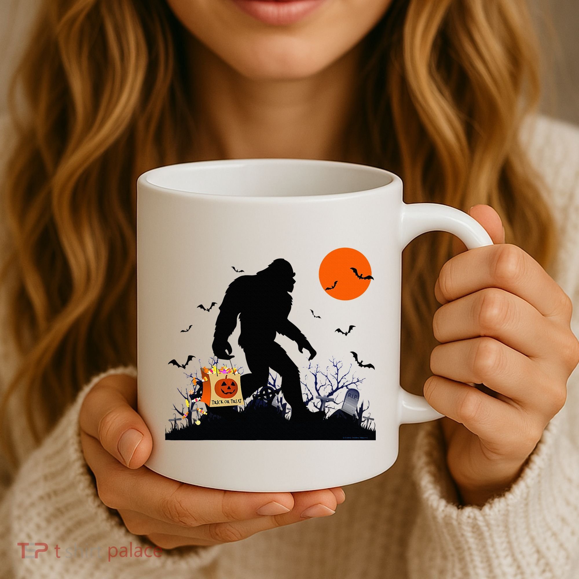 Funny Halloween Bigfoot Trick or Treating Bigfoot Coffee Mug