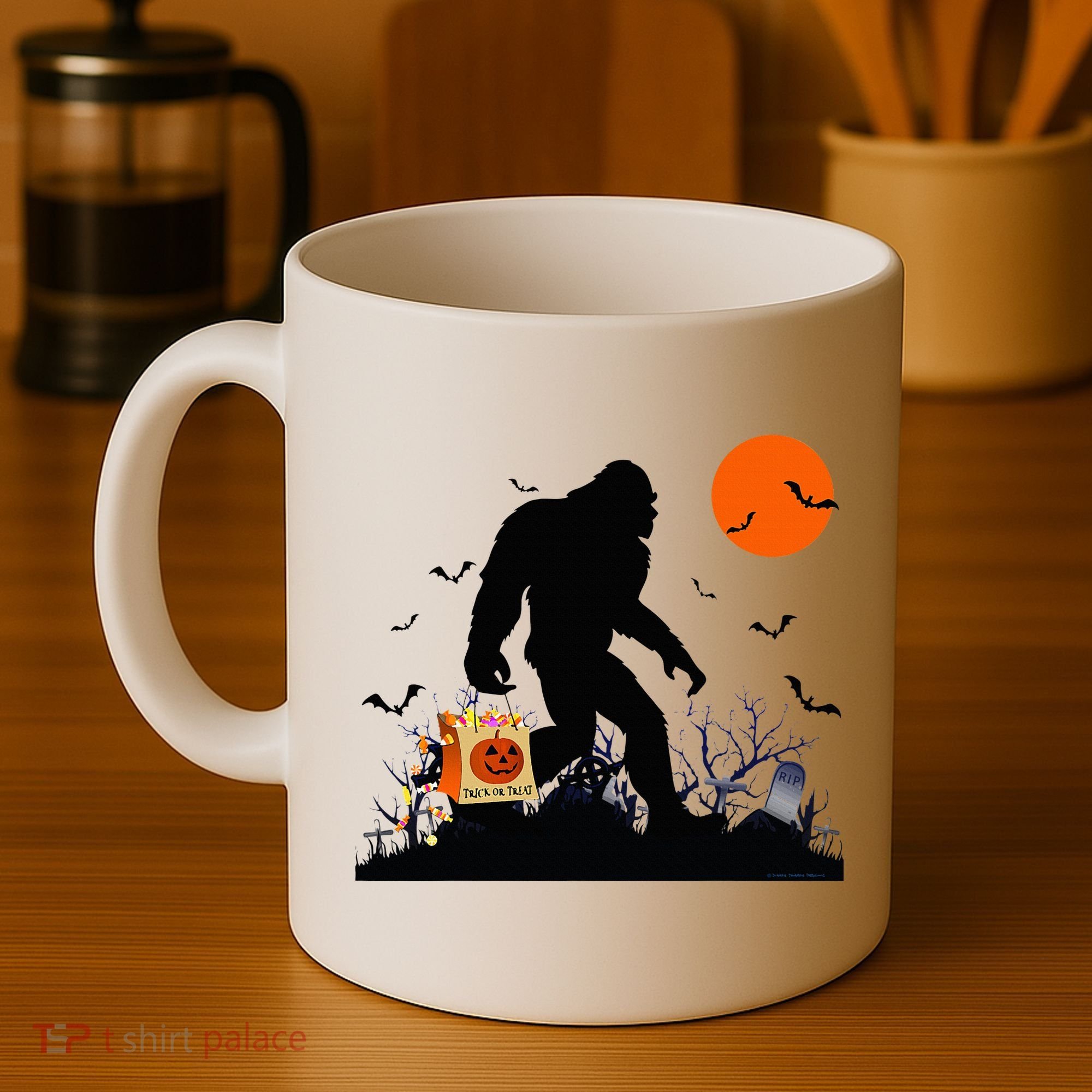 Funny Halloween Bigfoot Trick or Treating Bigfoot Coffee Mug