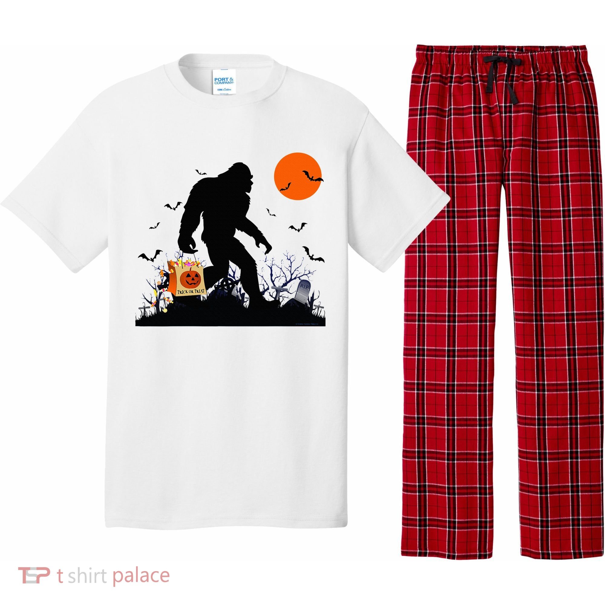 Funny Halloween Bigfoot Trick or Treating Bigfoot Pajama Set