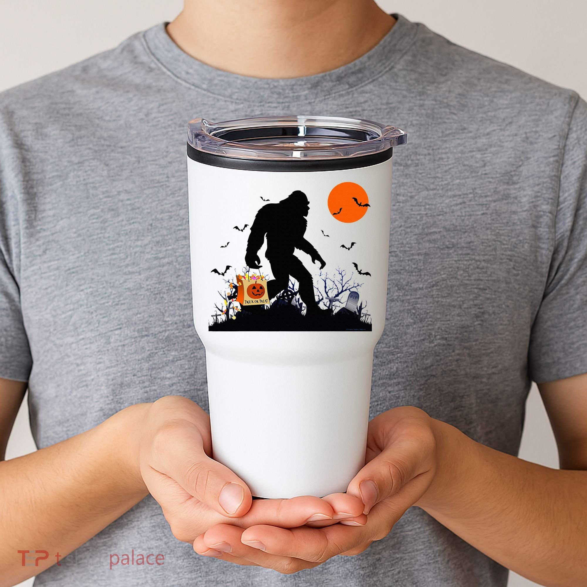Funny Halloween Bigfoot Trick or Treating Bigfoot Tumbler