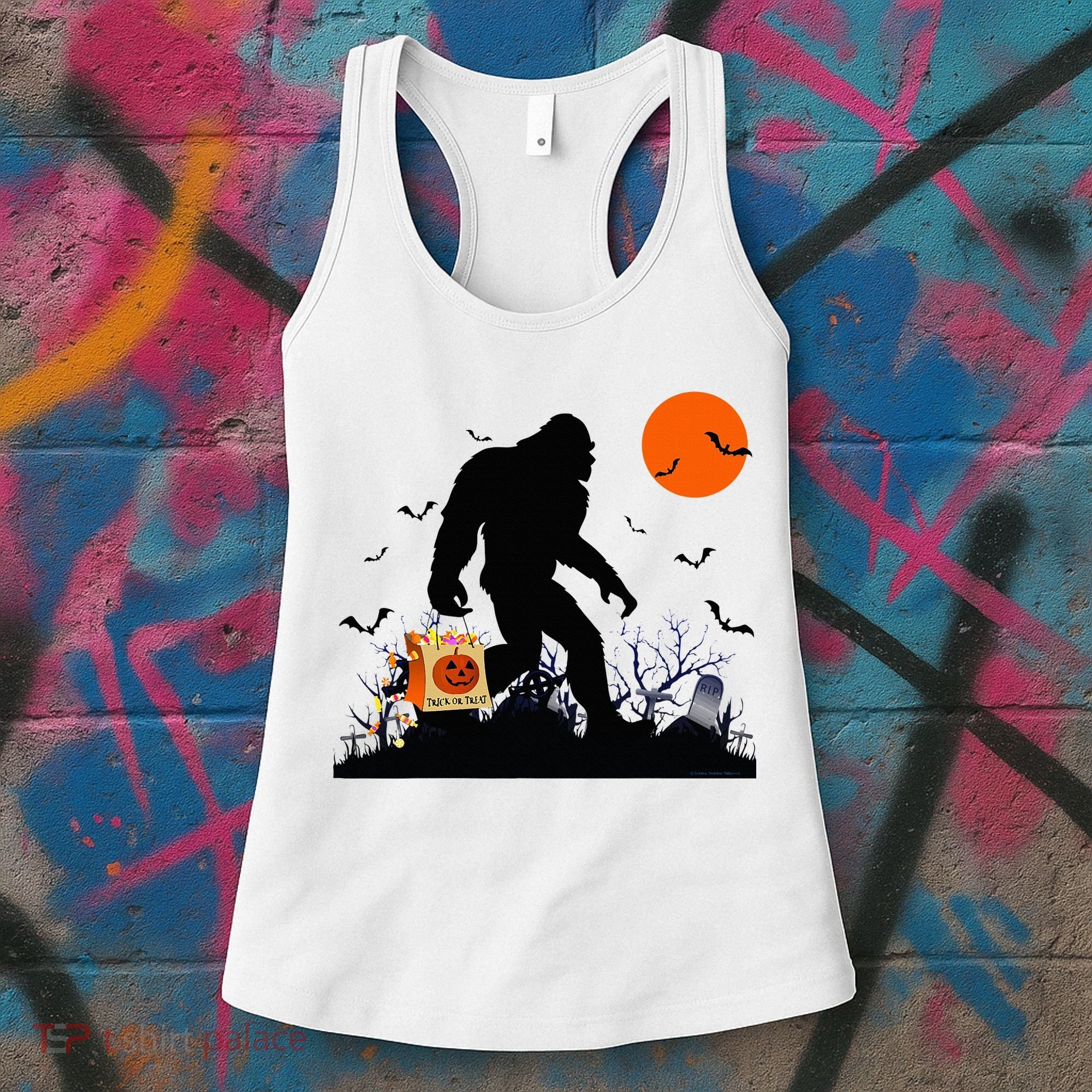 Funny Halloween Bigfoot Trick or Treating Bigfoot Women's Tank Top