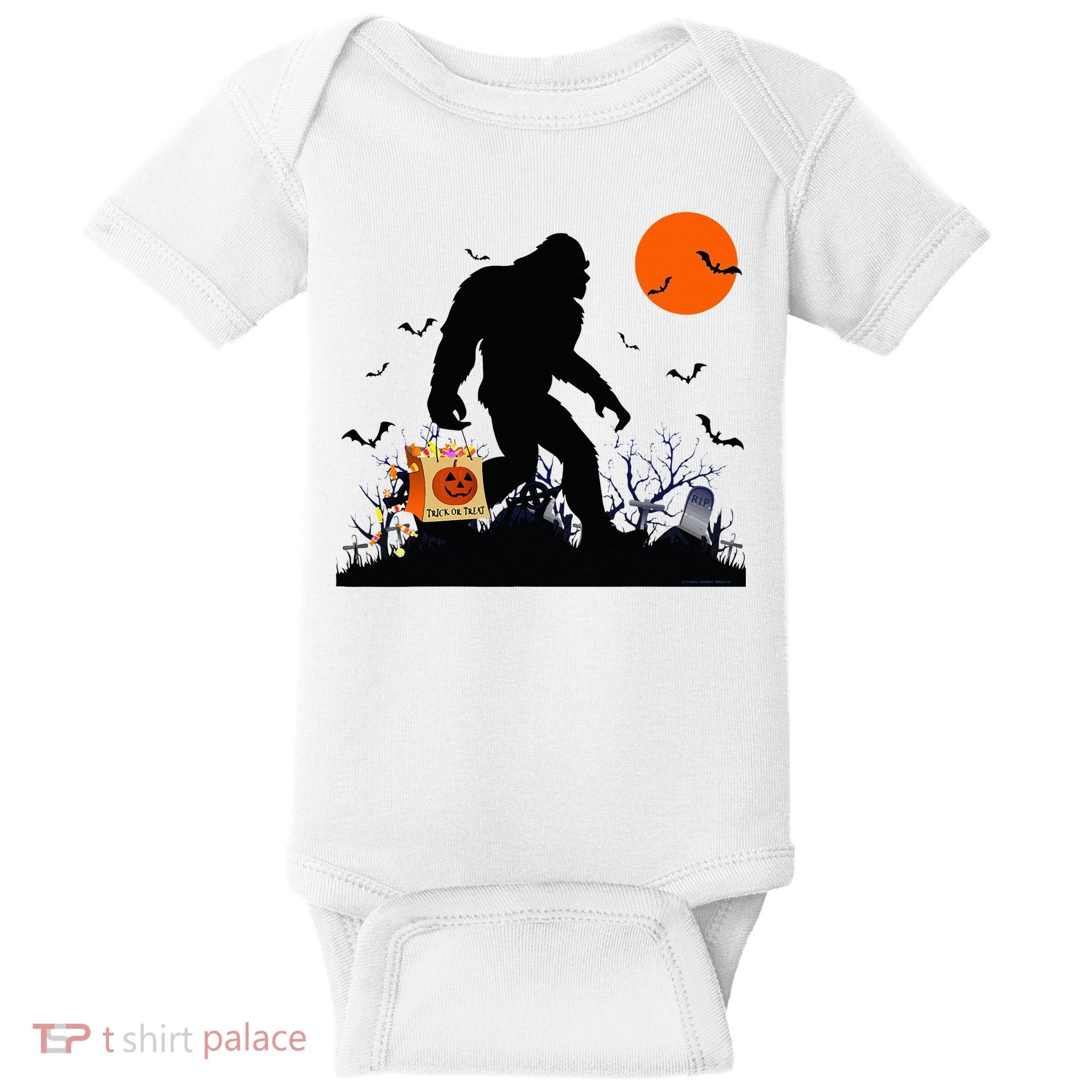 Funny Halloween Bigfoot Trick or Treating Bigfoot Baby Bodysuit