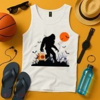 Funny Halloween Bigfoot Trick or Treating Bigfoot Tank Top thumb 4