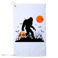 Funny Halloween Bigfoot Trick or Treating Bigfoot Golf Towel thumb 0