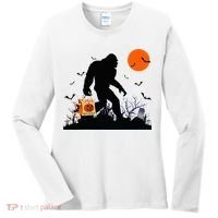 Funny Halloween Bigfoot Trick or Treating Bigfoot Women's Long Sleeve Shirt thumb 0