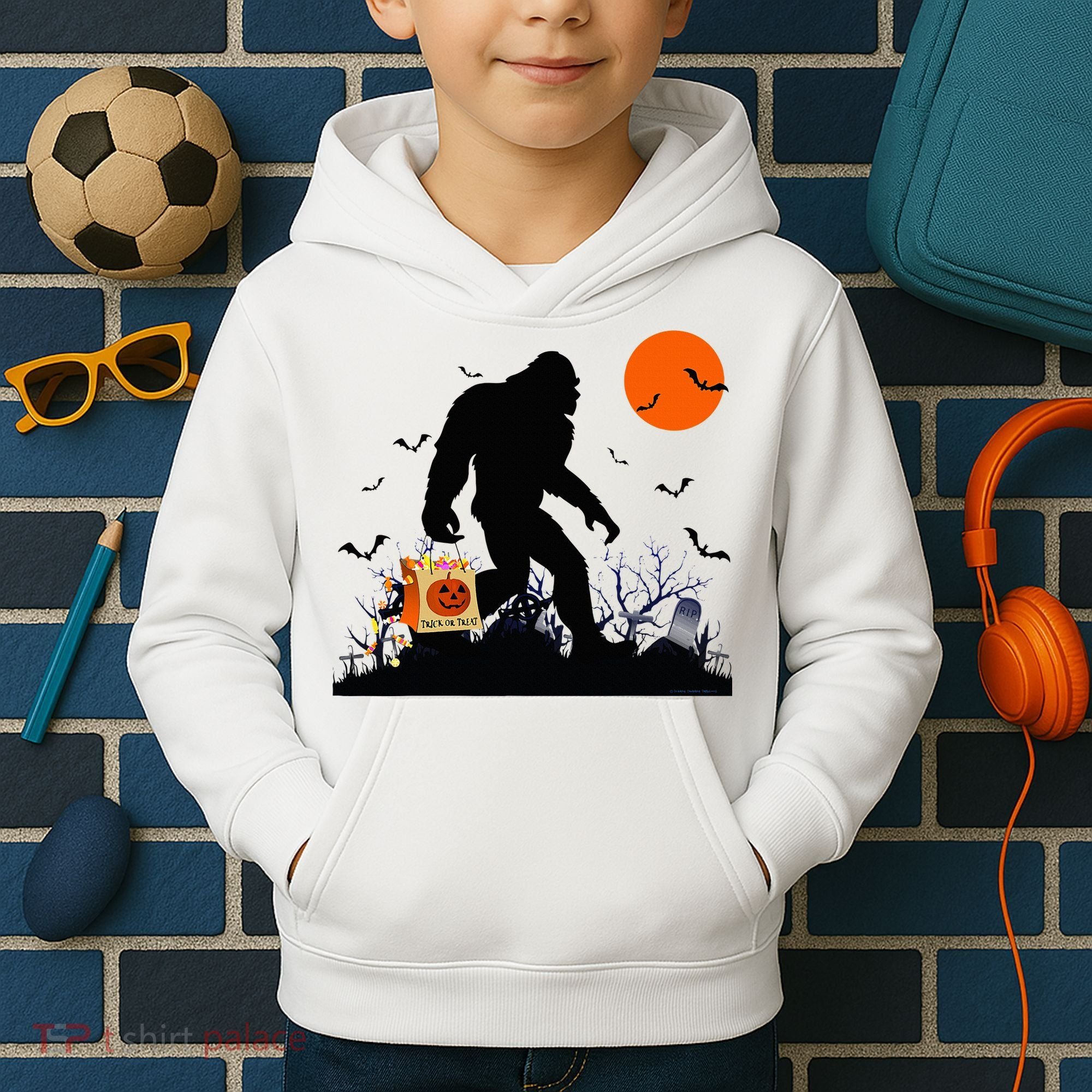 Funny Halloween Bigfoot Trick or Treating Bigfoot Kids Hoodie