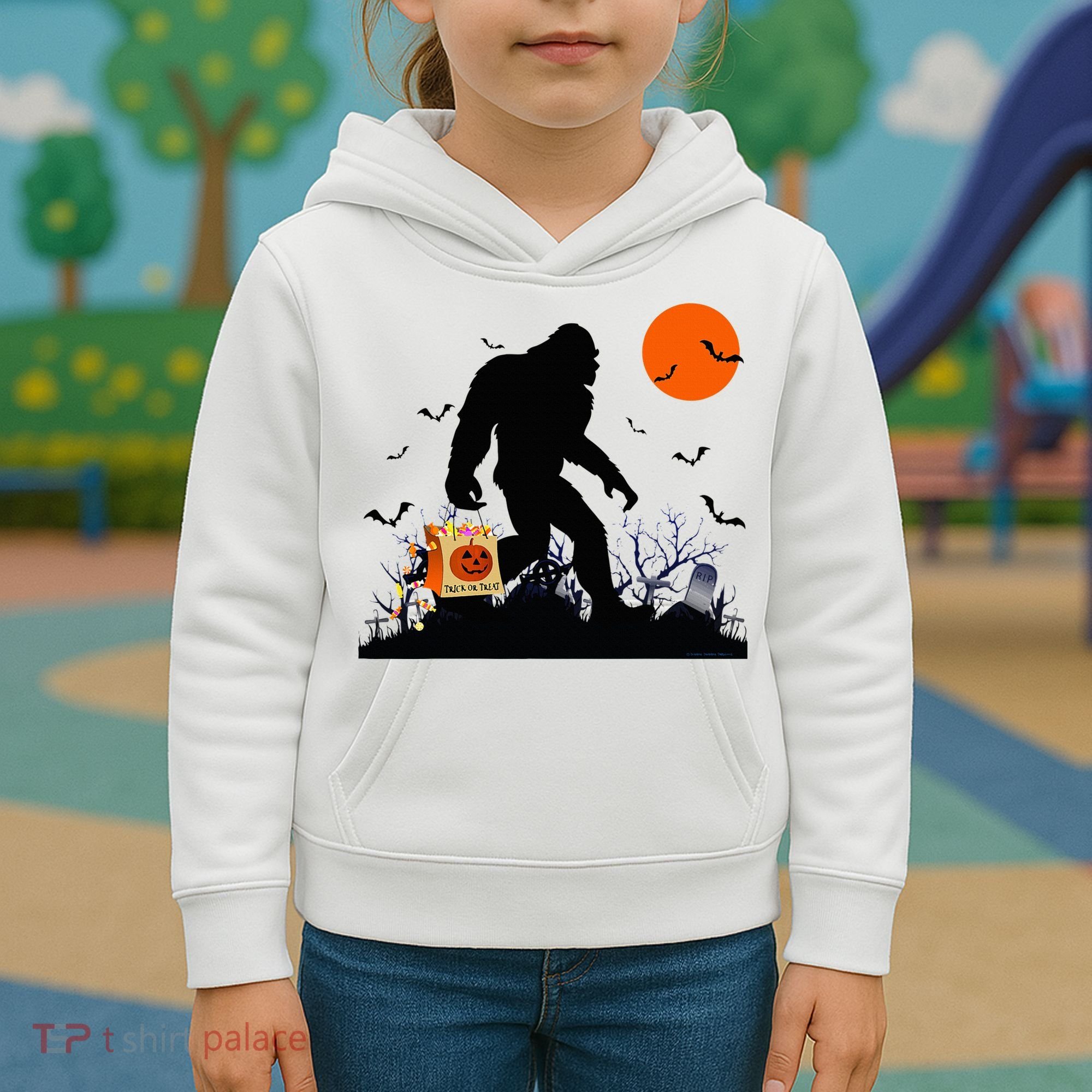 Funny Halloween Bigfoot Trick or Treating Bigfoot Kids Hoodie