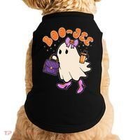Funny Halloween BooJee Bougie Ghost Girl Doggie Tank thumb 0