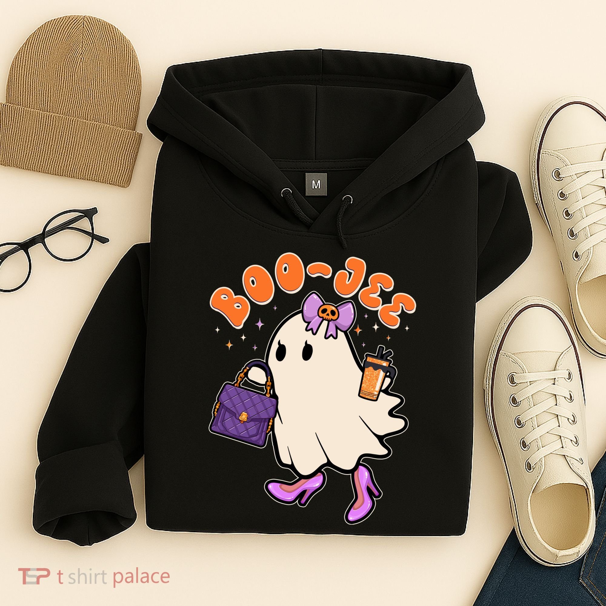 Funny Halloween BooJee Bougie Ghost Girl Hoodie