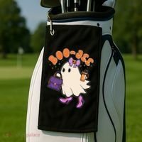 Funny Halloween BooJee Bougie Ghost Girl Golf Towel thumb 2