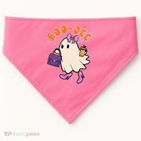 Funny Halloween BooJee Bougie Ghost Girl USA-Made Doggie Bandana thumb 0
