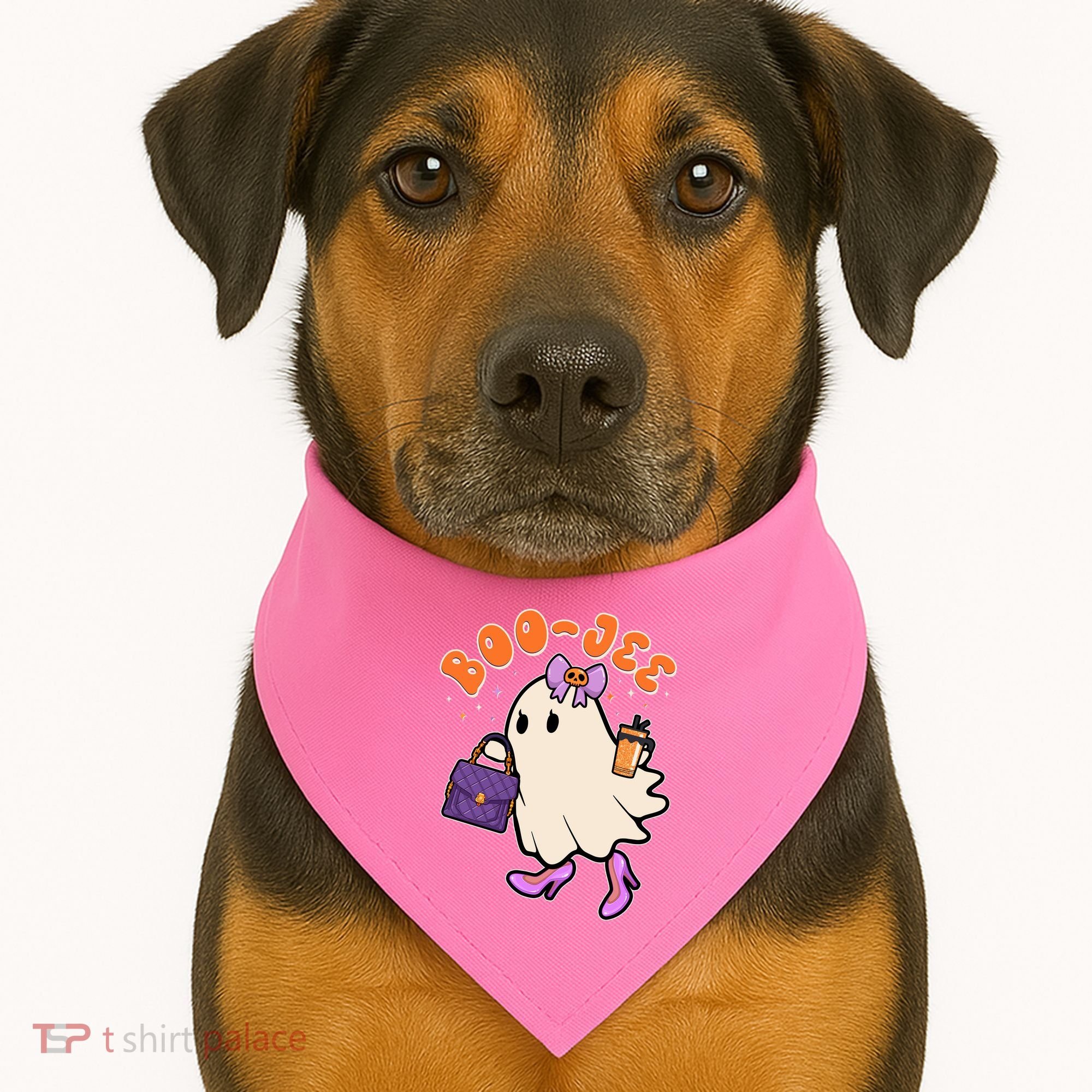 Funny Halloween BooJee Bougie Ghost Girl USA-Made Doggie Bandana