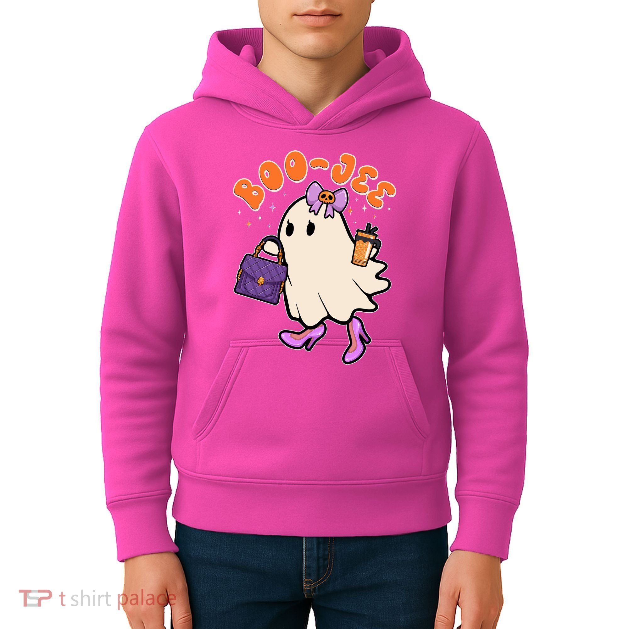 Funny Halloween BooJee Bougie Ghost Girl Kids Hoodie