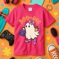 Funny Halloween BooJee Bougie Ghost Girl Kids T-Shirt thumb 3