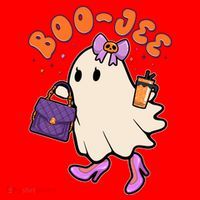 Funny Halloween BooJee Bougie Ghost Girl Santa Hat thumb 1